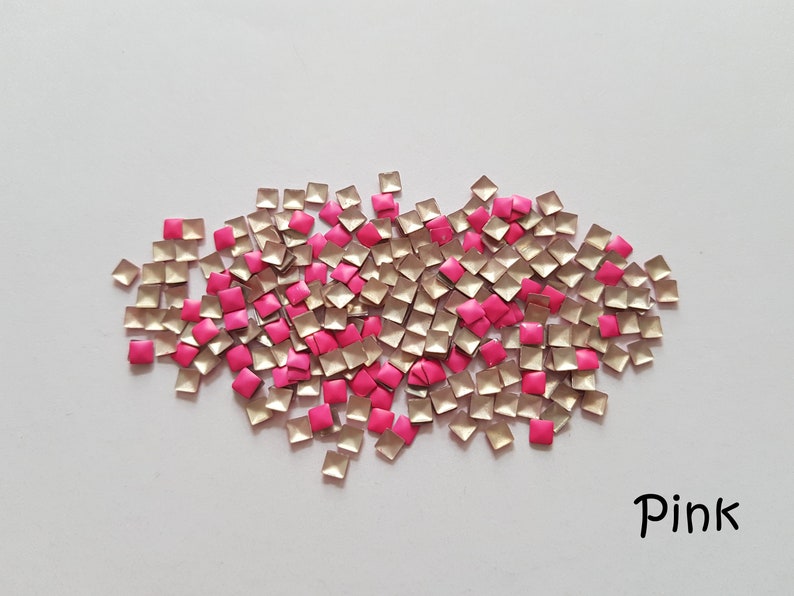 3mm square studs, Square studs, Metal studs, Nail art studs, Nail art, Studs, Stud embellishments, Embellishments, Scrapbooking, Square image 6