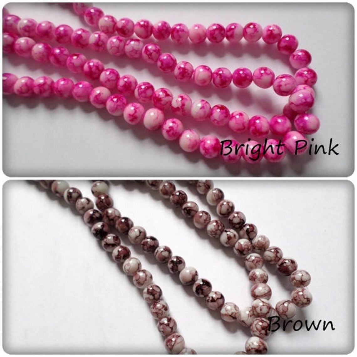 8mm Mottled Glass Beads Mottled Glass Beads Glass Beads Etsy