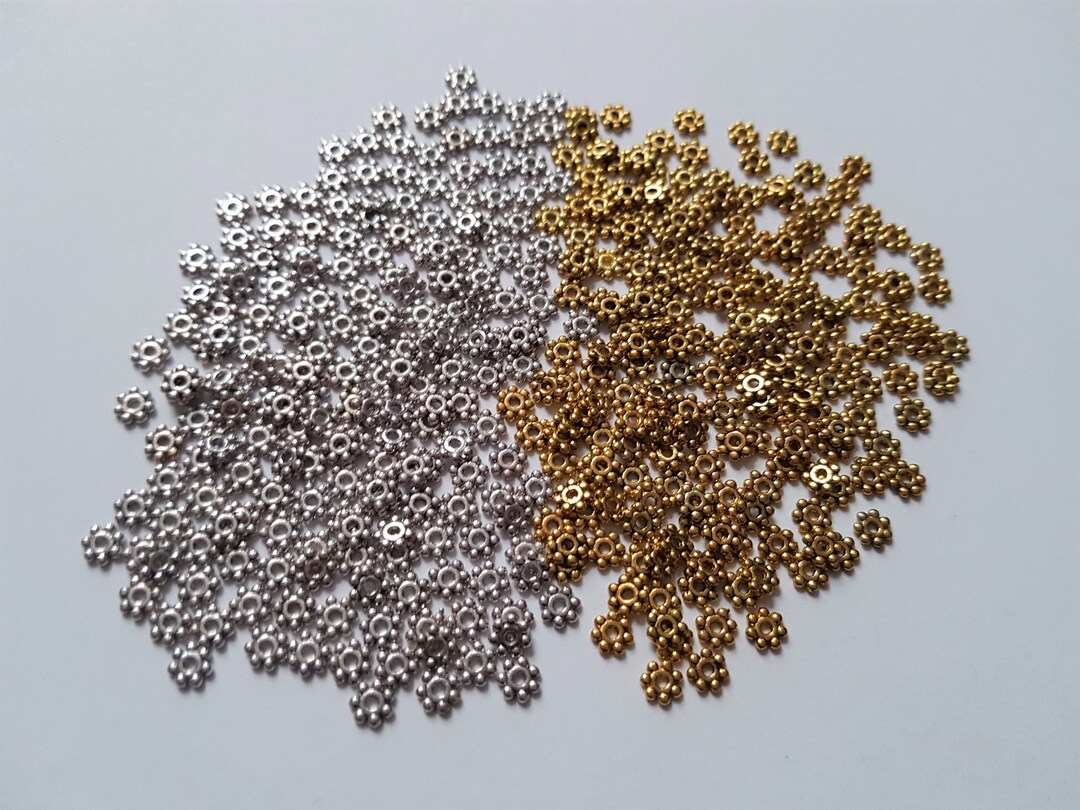 100 psc Silver Spacer Beads For Jewellery Making Different Styles