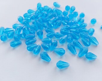 12mm drop beads, Glass drop beads, Drop beads, Glass beads, Faceted beads, Craft beads, Jewellery making, Faceted drops, Glass drops, Drops
