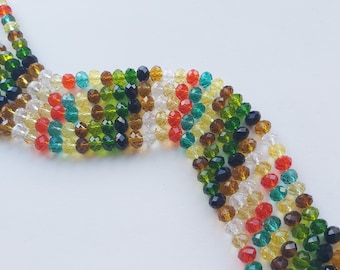 8mm rondelle beads, Glass rondelle beads, Rondelle beads, Glass beads, Jewellery making, Beads, Rondelles, Faceted beads
