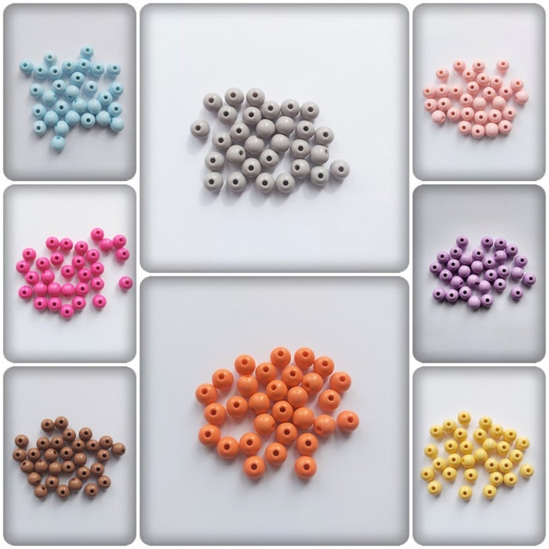 8mm acrylic round beads, Acrylic beads, Round beads, Jewellery making, Craft beads, Round, Beads image 1