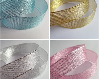 3m Sparkle Foil Ribbon | 20mm Wide Glitter Ribbon for DIY Crafts, Gift Wrapping, Hair Bows & Handmade Projects