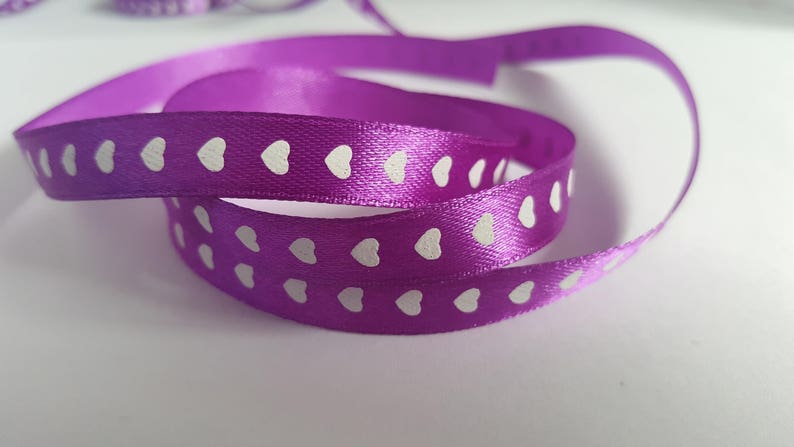 10mm heart satin ribbon