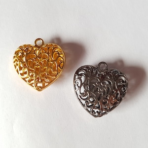 Herz Anhänger, Herz Charm, Filigran Anhänger, Halskette Anhänger, Schmuck Anhänger, Schmuckherstellung, Anhänger, Filigran, Herz