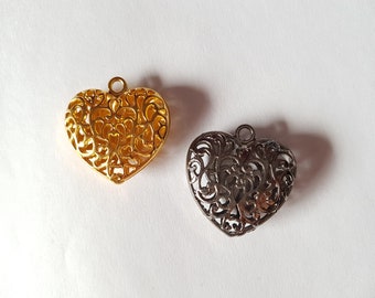 Heart pendant, Heart charm, Filigree pendant, Necklace pendant, Jewellery pendant, Jewellery making, Pendant, Filigree, Heart