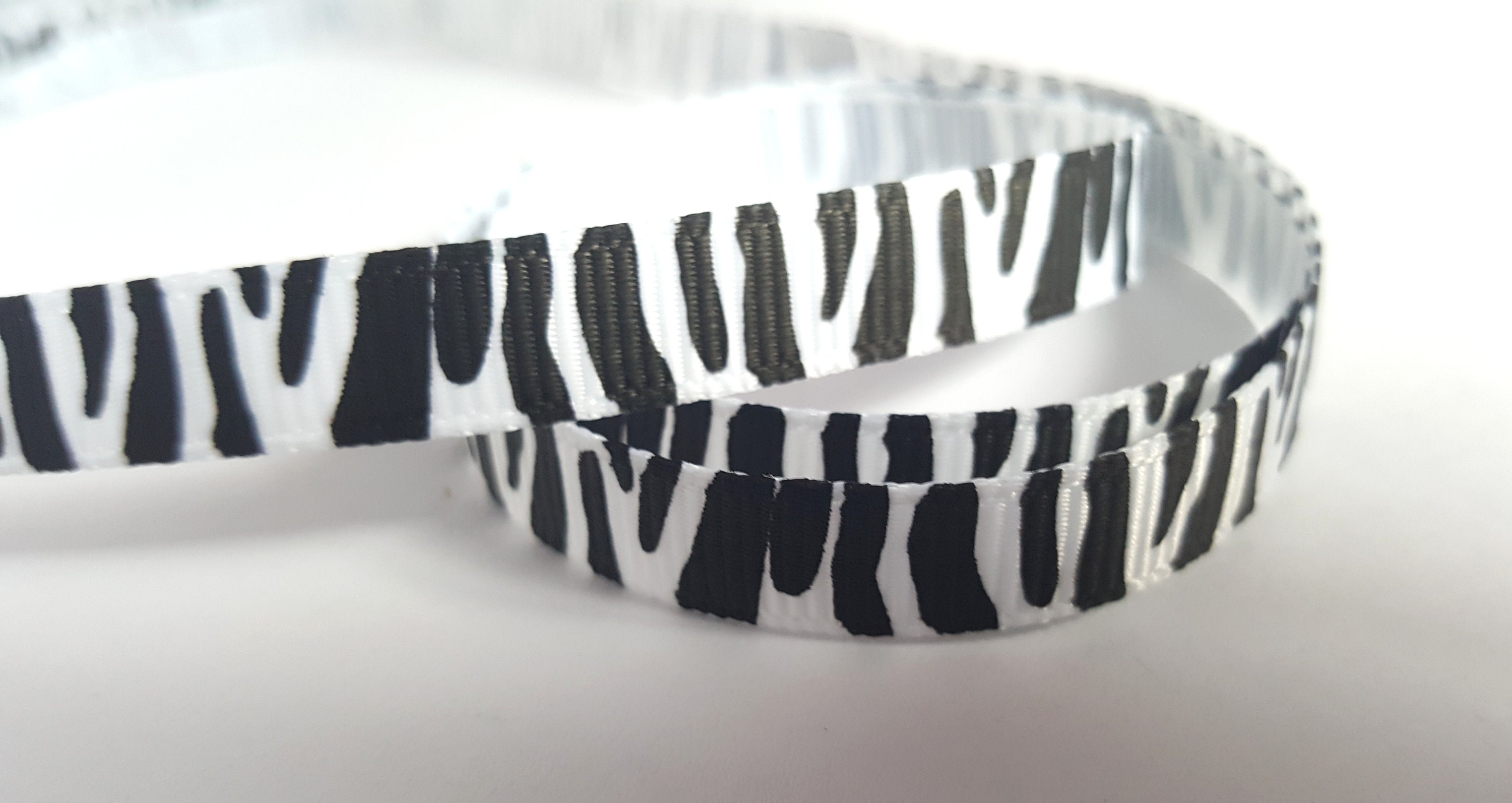Various Colours Available Zebra Print 9mm Printed Grosgrain 3m Ribbon