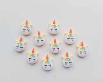 Unicorn flatbacks, Unicorn cabochons, Resin flatbacks, Resin cabochons, Flatback cabochons, Scrapbooking, Unicorn, Unicorns, Kawaii, Cute