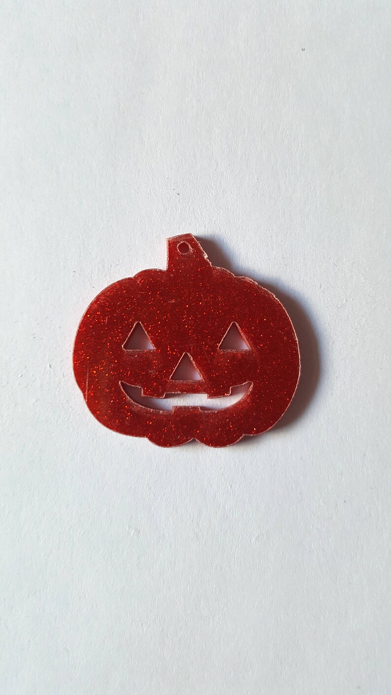 Pumpkin pendant, Glitter pumpkin pendant, Jewellery pendant, Jewellery making, Pumpkin, Glitter, Halloween, Gothic, Goth, Emo, Alternative image 3