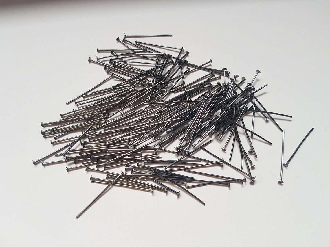 28mm Headpins Black Headpins Headpins Jewellery Headpins Etsy