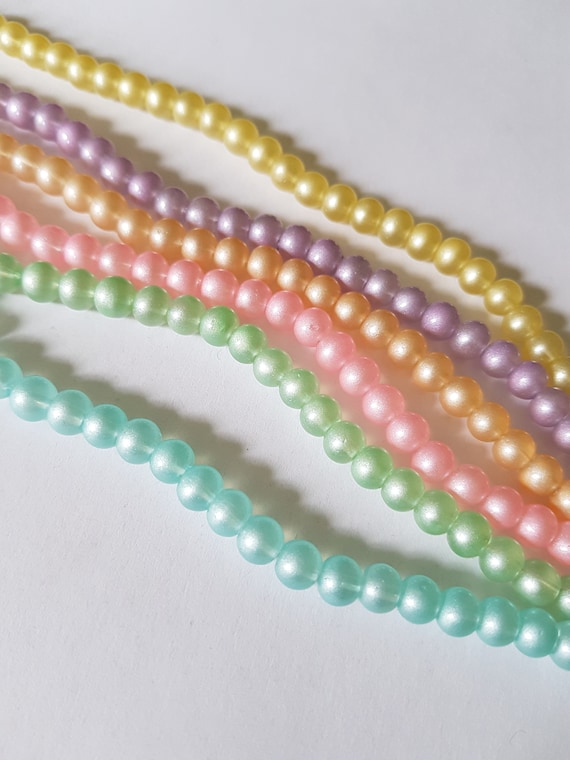 30 x Sprayed Glass Beads 9mm Oval Various Colours Available Pastels