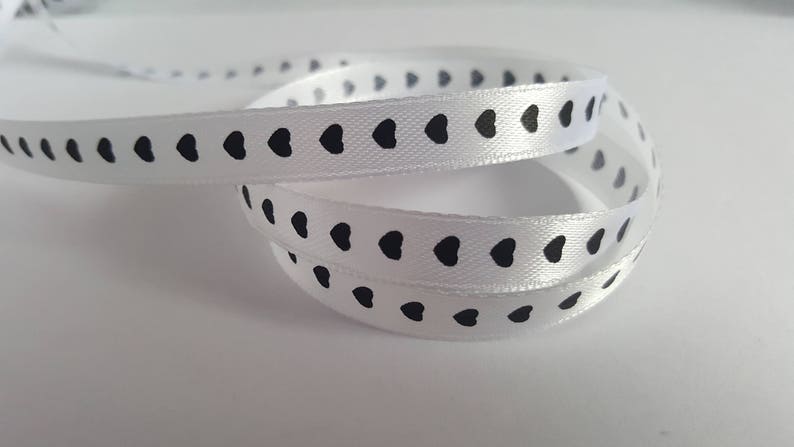 10mm heart satin ribbon