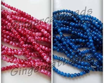 4mm Mottled glass beads, Mottled glass beads, Glass beads, Mottled beads, Round glass beads, 4mm Beads, Beads, Craft beads, Jewellery making