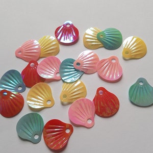 19mm Seashell sequins, Seashell sequins, AB plated sequins, Sequins, Seashell, Shell, Mermaid embellishments, Mermaid crafts, Scrapbooking