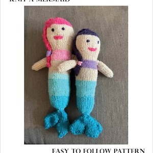 Mermaid Doll Knitting Pattern- Plush DIY Toy- Make a Baby Gift! Knit Your Own Mermaid