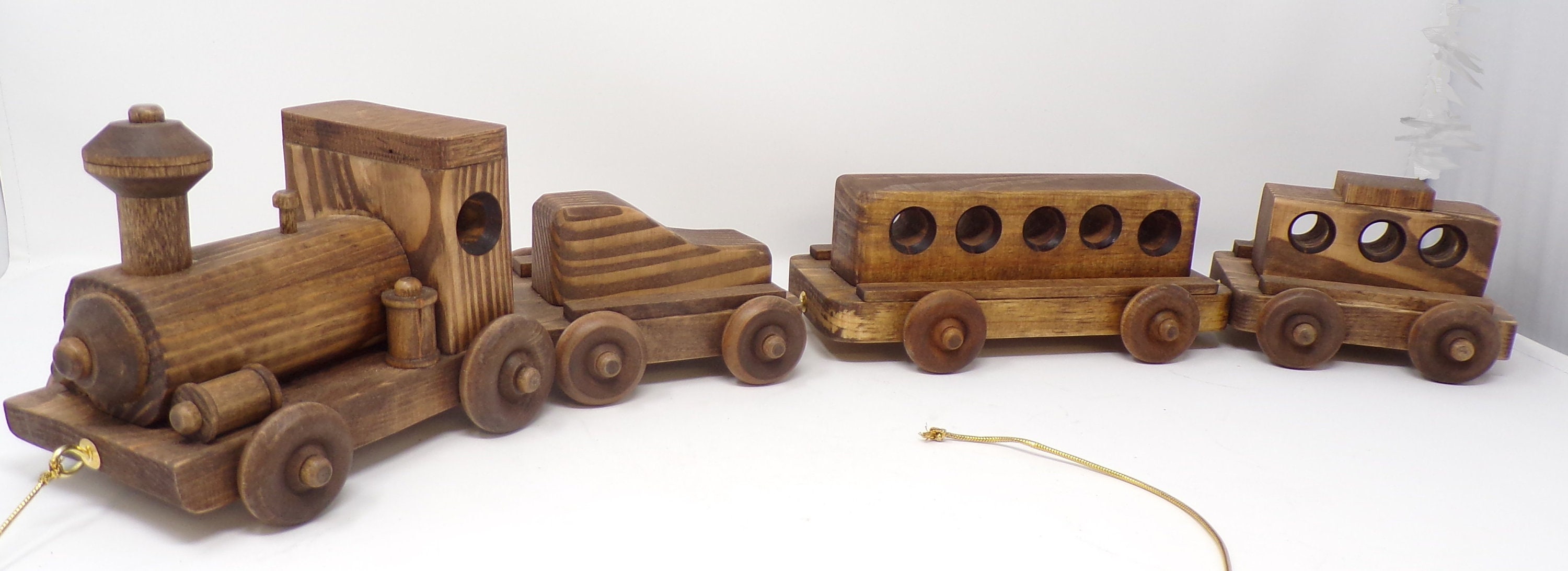 antique wooden train set