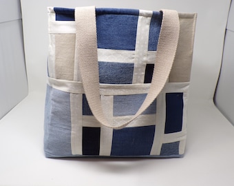 Repurposed Denim Patchwork Tote Bag/Weekender Bag
