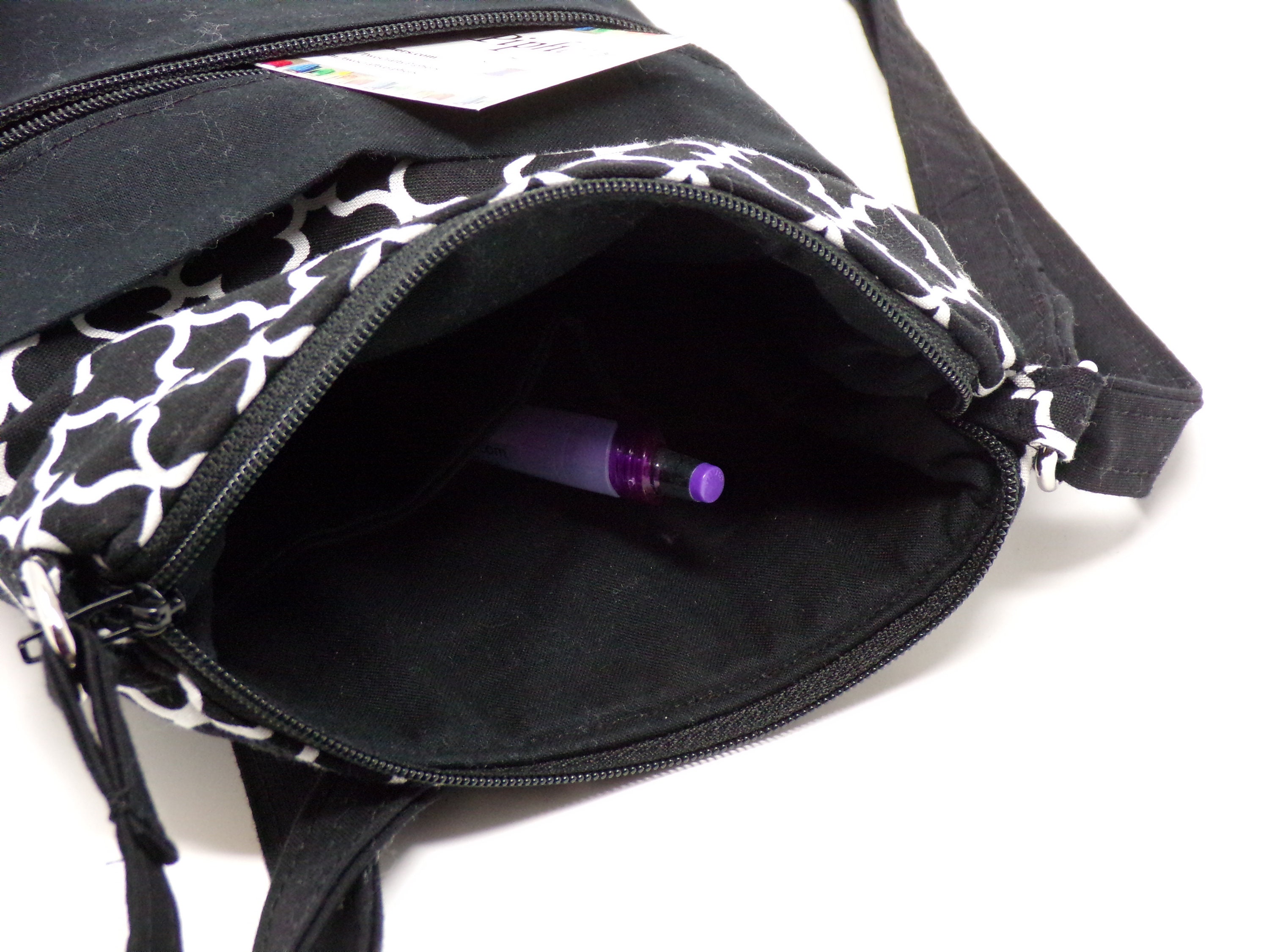 Black & White Cross Body Bag, Quilted Cross Body Bag, Cross Body Bag