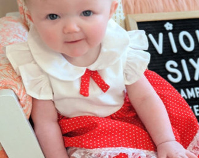 Featured listing image: Infant/Toddler Red and White Polka Dot Dress
