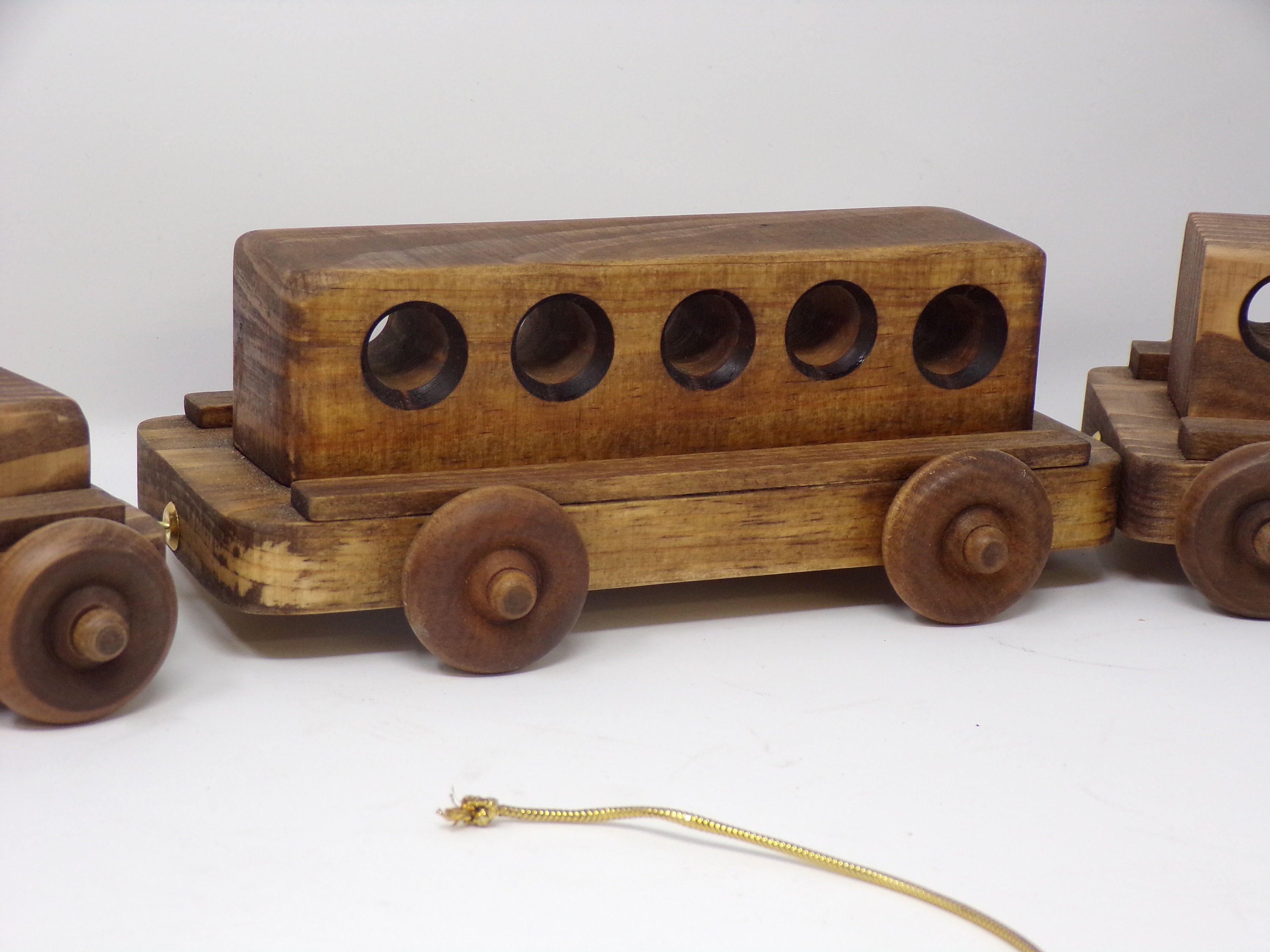 antique wooden train set
