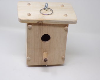 Unfinished Birdhouse with Removable Bottom