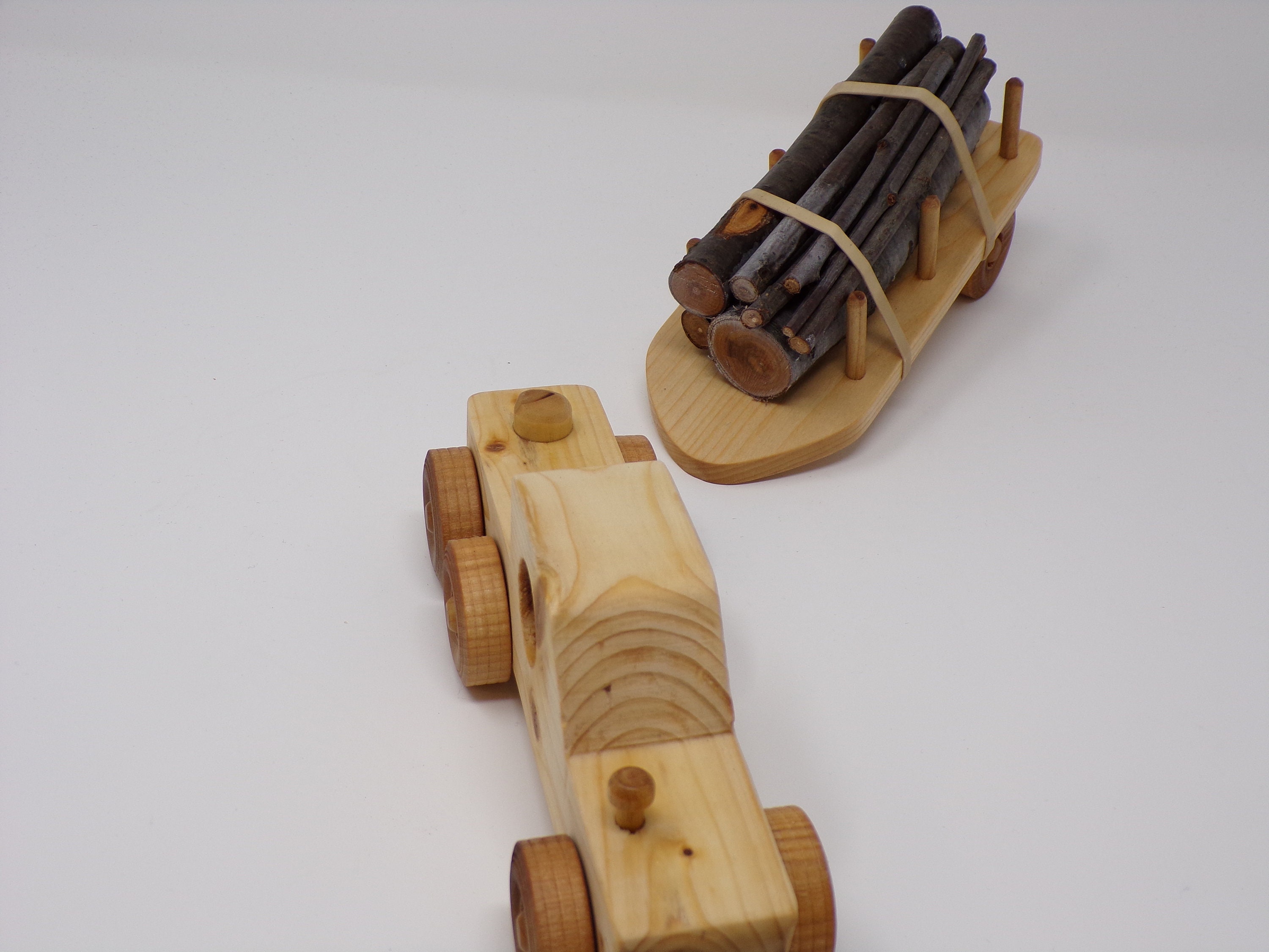 Wooden handcrafted log carrier, Log Carrier Truck
