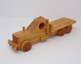Handcrafted 12" wooden flatbed truck