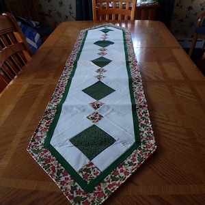 Christmas Table Runner - Quilted Table Runner 66 1/2&quot; x 16 1/2&quot;