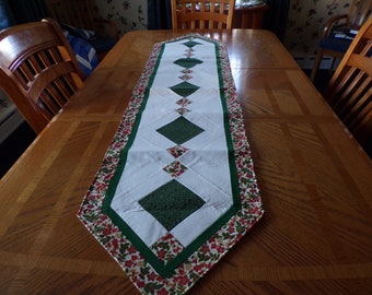 Christmas Table Runner - Quilted Table Runner 66 1/2" x 16 1/2"