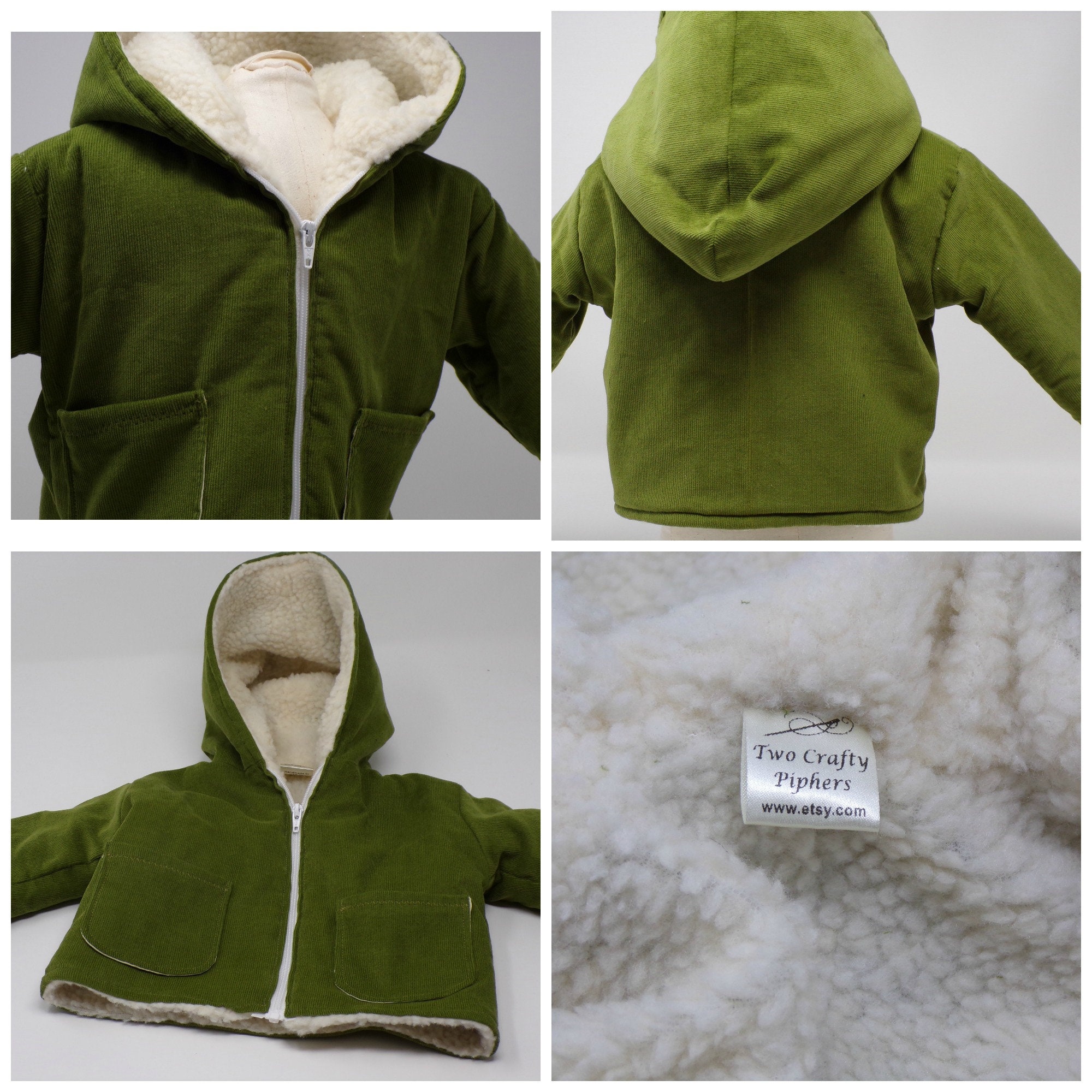 Baby Sherpa Lined Corderoy Hooded Jacket, Infant Sherpa Lined Corderoy