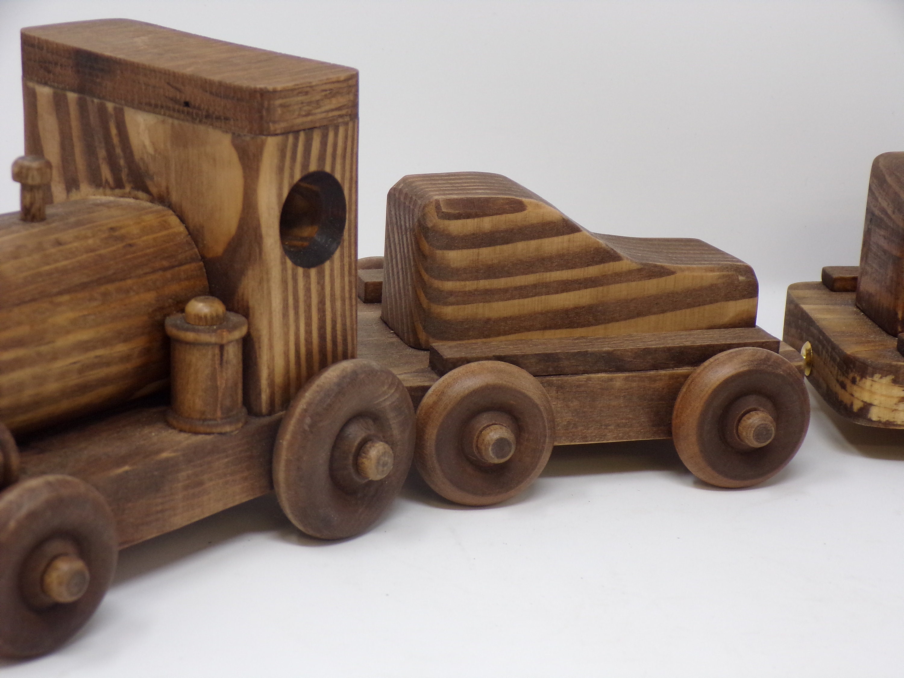 antique wooden train set