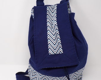 Drawstring bookbag, Denim Bookbag/Backpack -