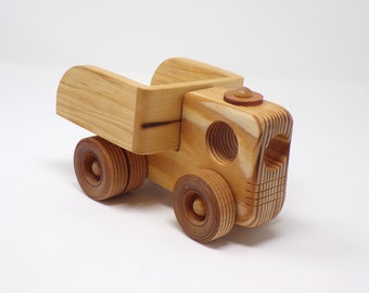 Handcrafted Medium-Size Wooden Dump Truck for Toddlers