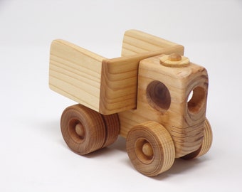 Handmade Wooden Dump Truck for Baby/Toddler - Small