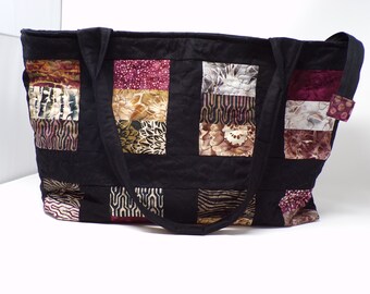 Weekender Bag, Quilted Lightweight Travel Bag, Tote - Quilted Patchwork Weekender Bag