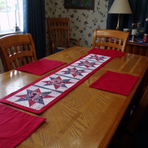 Patriotic Table Runner, North Star Table Runner - 54" long