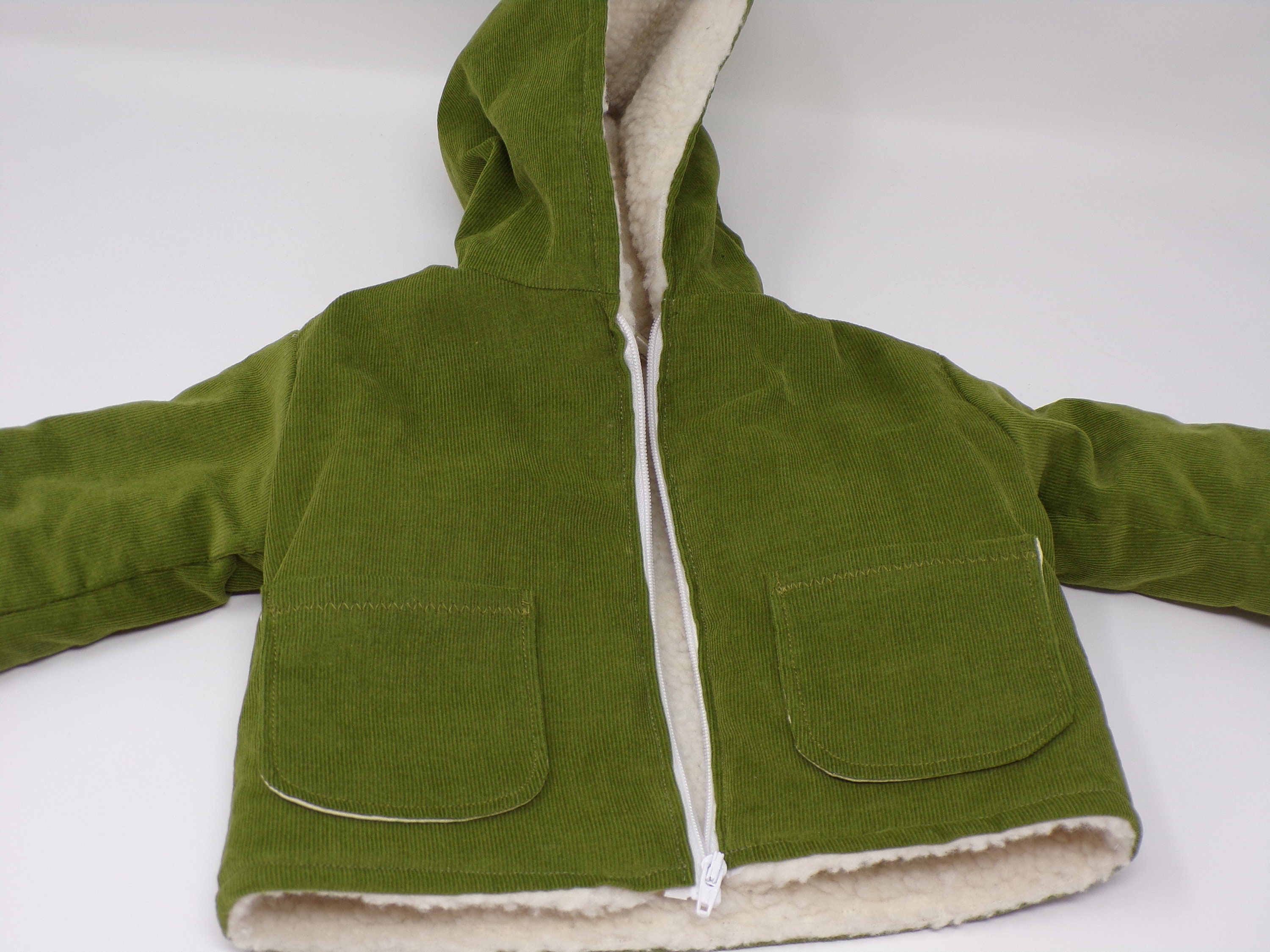 Baby Sherpa Lined Corderoy Hooded Jacket, Infant Sherpa Lined Corderoy