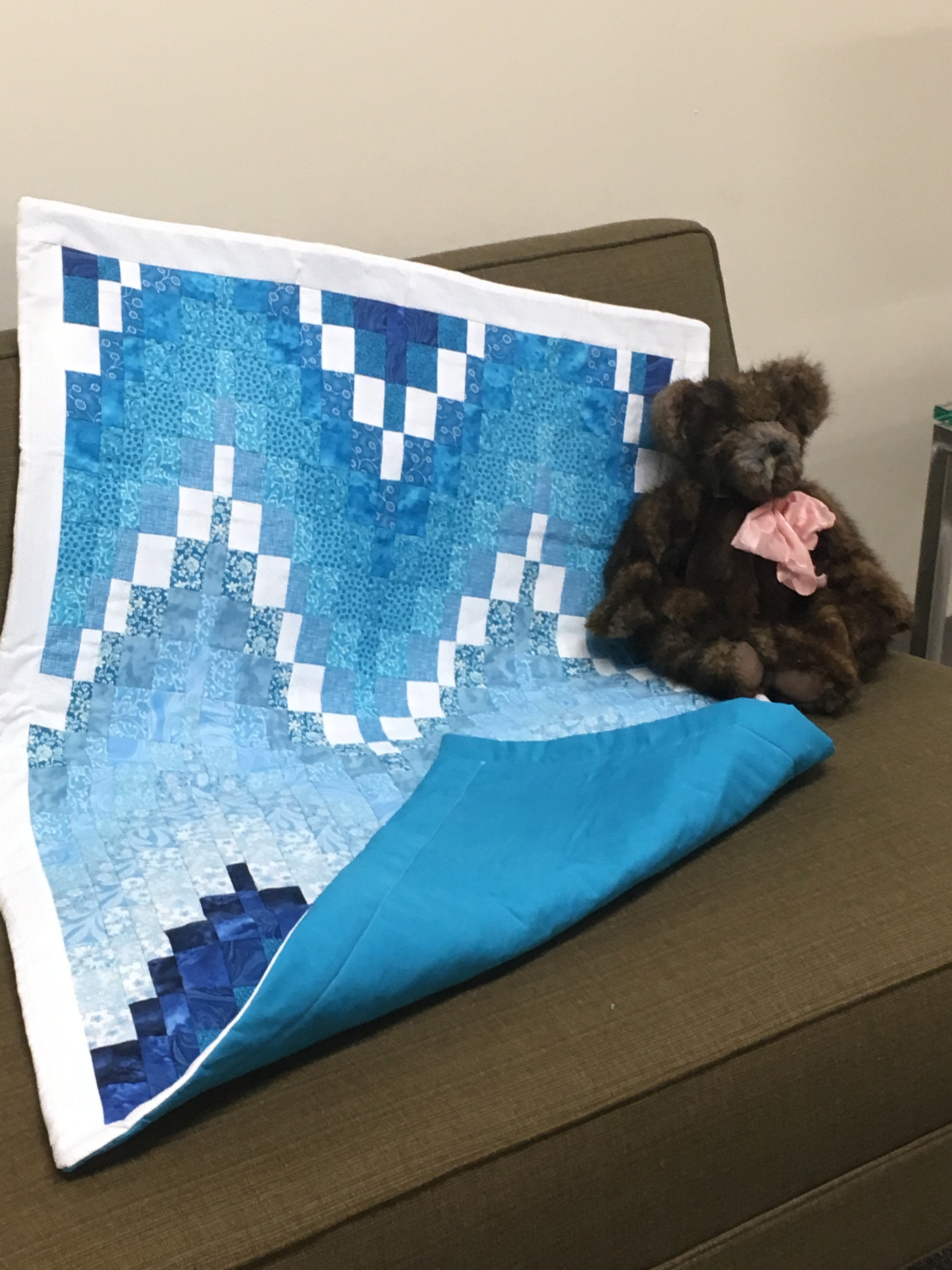 Blue Bargello Baby Quilt