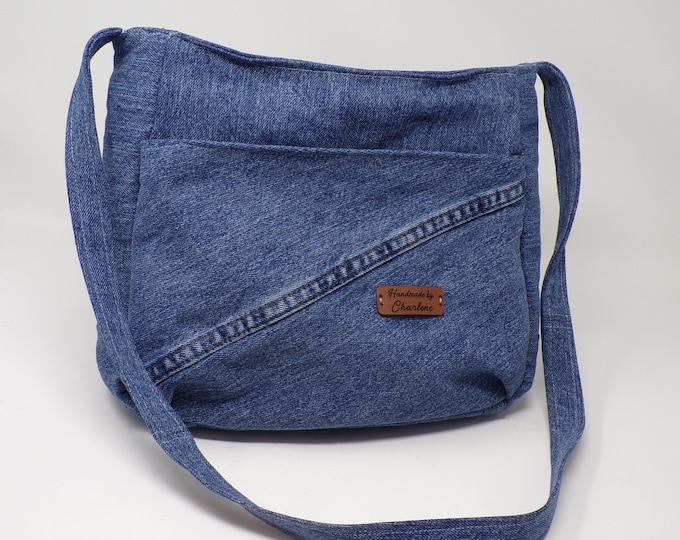 Large Dual Denim Shoulder Bag