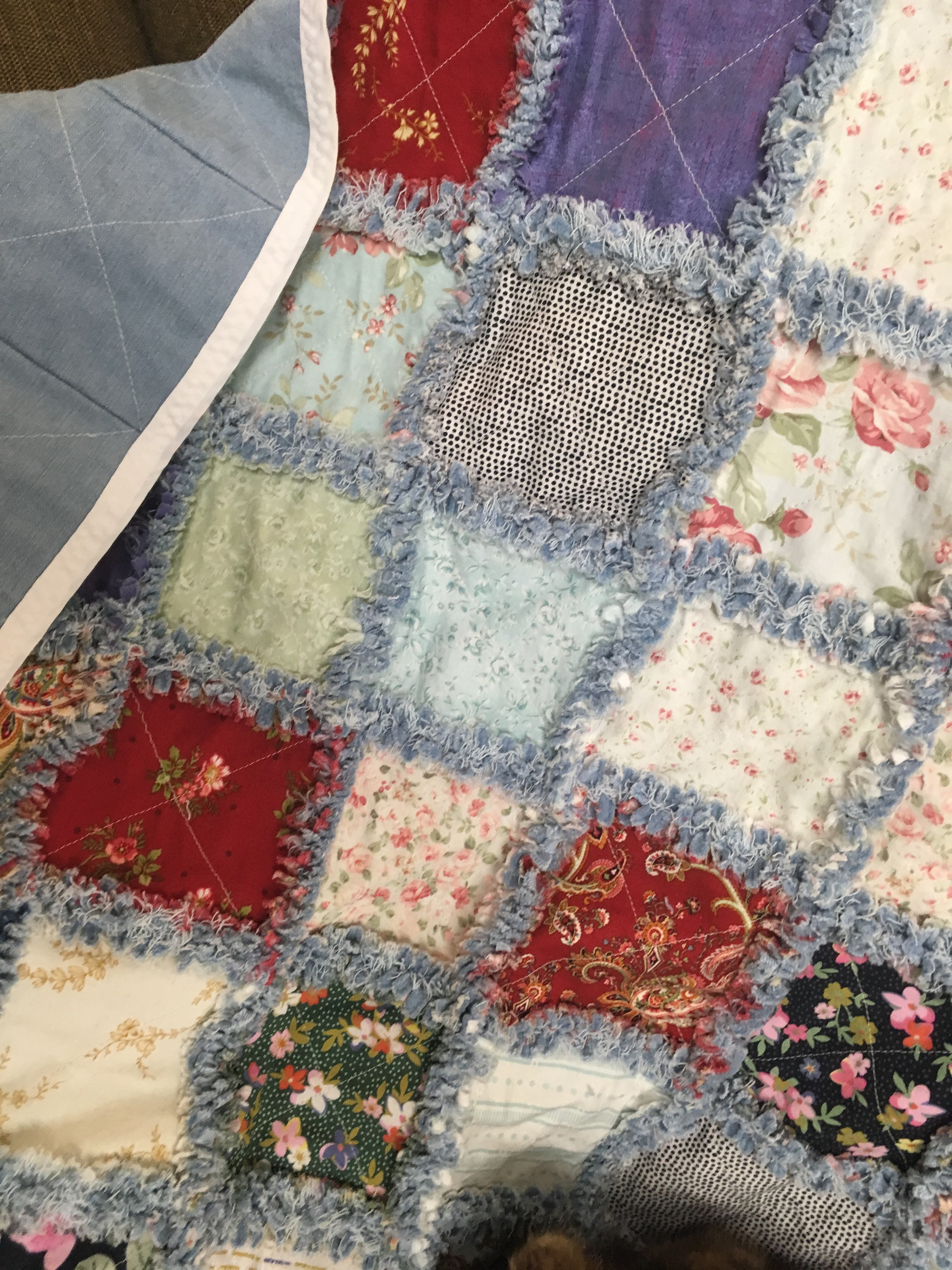 Handmade Bohemian Style Rag Quilt Crib