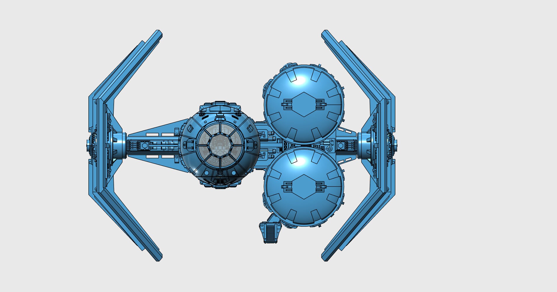TIE Bomber With Extended Load Out Pod (stl. Files for 3d Printing