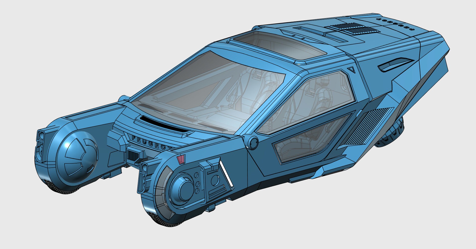 ブレードランナー 2049 の K のスピナー (3D 印刷用の stl ファイル