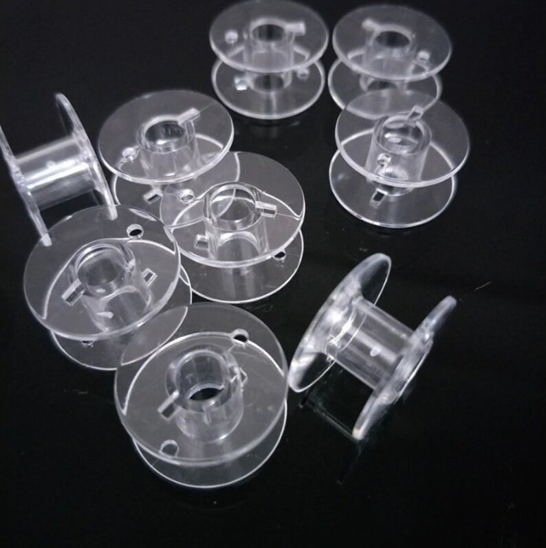 Hot sell 10pcs Clear Plastic Empty Bobbins For Brother Janome Etsy