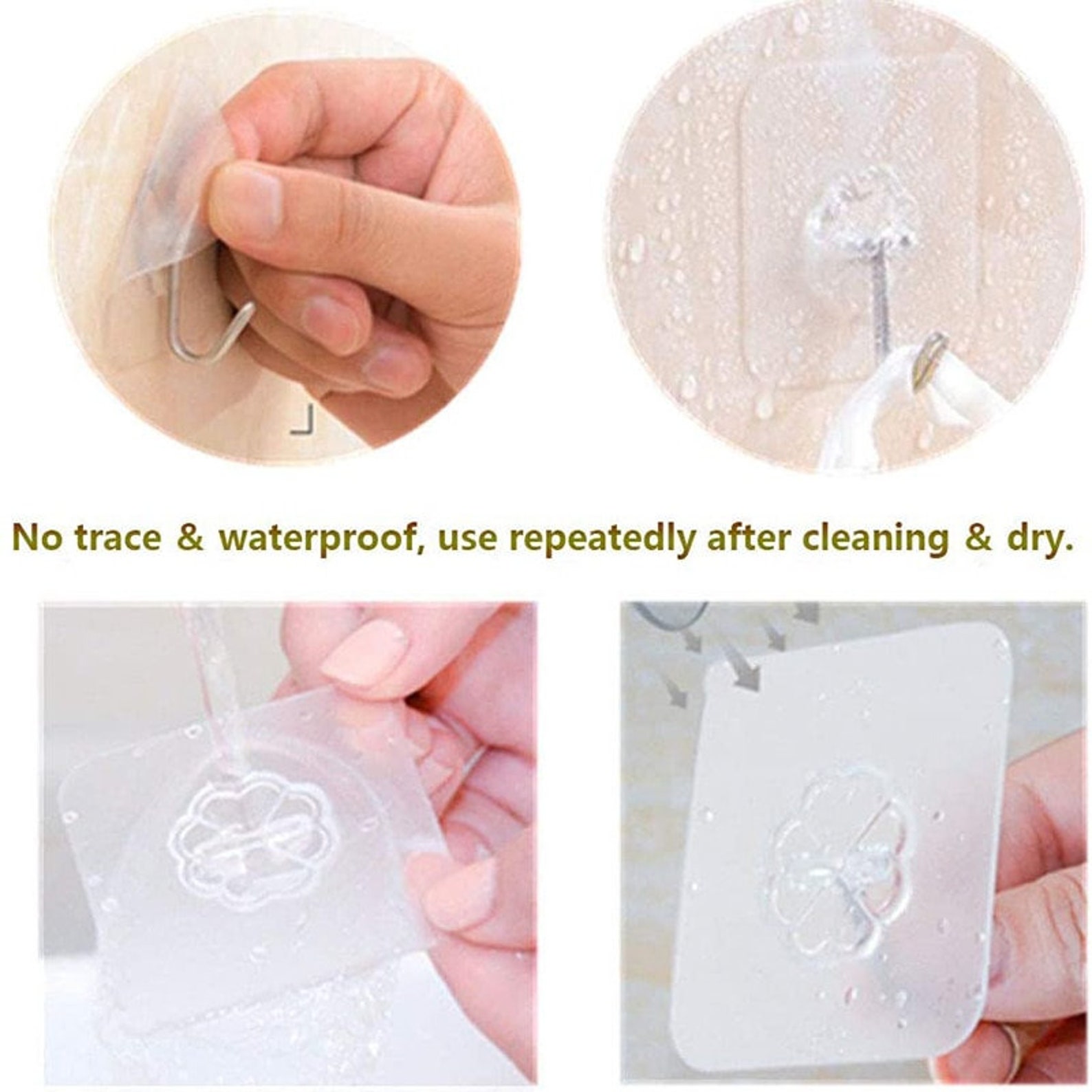20Pcs 6x6cm Transparent Strong Self Adhesive Door Wall Hangers Etsy