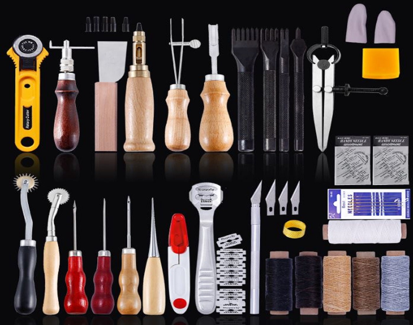 Professional Leather Craft Tools Kit Hand Sewing Stitching | Etsy