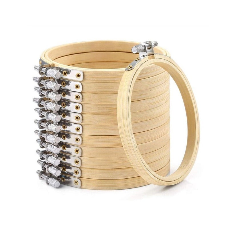 10 Pieces 4 Inch Embroidery Hoops Set Bulk Bamboo Circle Cross Etsy