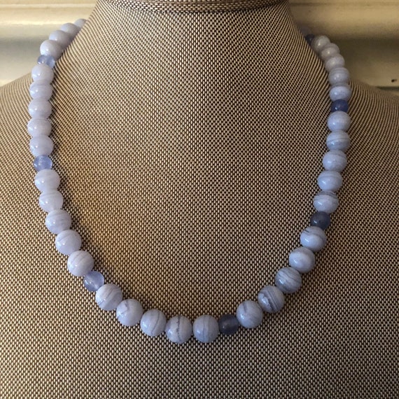 Blue lace on sale agate bead necklace