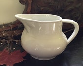 A beautiful French white ironstone jug vintage French water pitcher kitchen decor simple country display