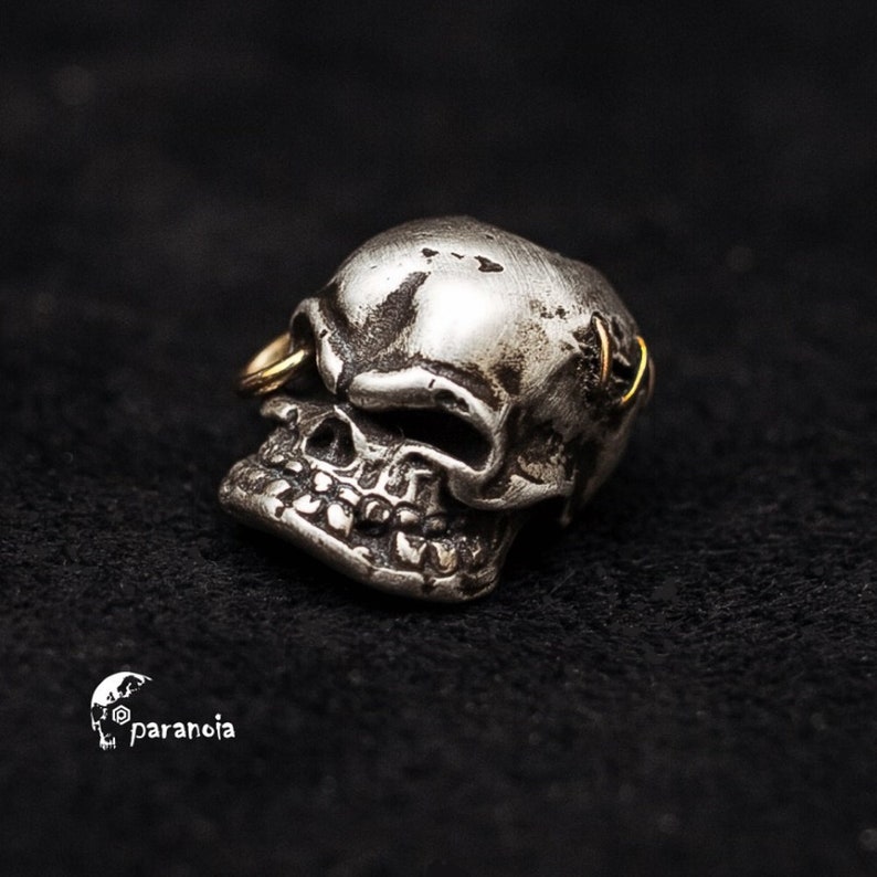 DESTROYER Skull Lanyard Bead Sterling Silver 925 and Bronze Etsy