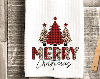 Merry Christmas Towel, Santa, Christmas Decoration, Holiday Kitchen Towel, Tree, Favorite Kitchen Cloth, FREE SHIPPING